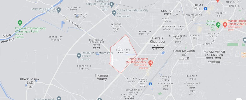 elan-sector-106-location-map