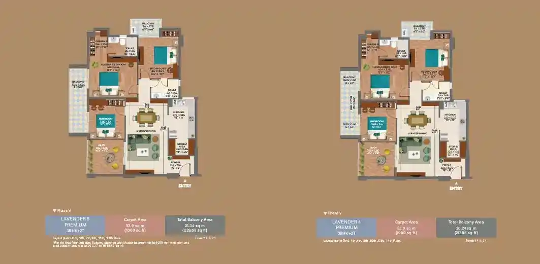 Ashiana Amarah Phase 5 3BHK & 4BHK Layouts